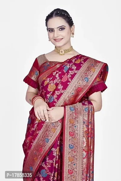 Beautiful  Art Silk  Jacquard Saree with Blouse Piece For Women-thumb3