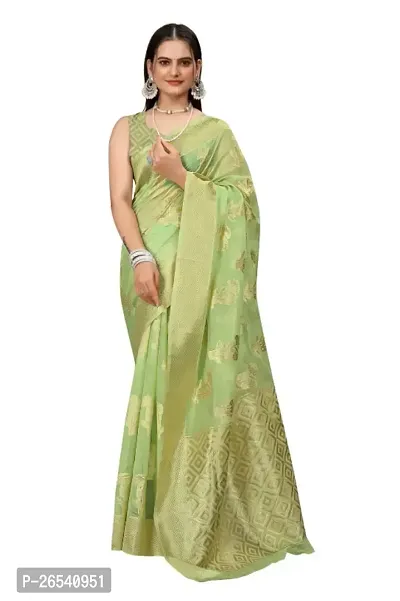 Classic Organza Jacquard Saree With Blouse Piece-thumb0