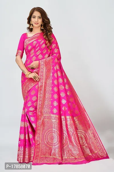 Beautiful  Art Silk  Jacquard Saree with Blouse Piece For Women-thumb0