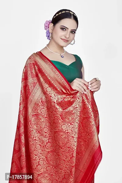 Beautiful  Art Silk  Jacquard Saree with Blouse Piece For Women-thumb3