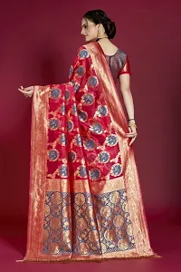 Beautiful  Organza  Jacquard Saree with Blouse Piece For Women-thumb1