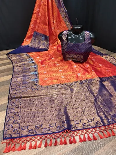 Beautiful Jacquard Saree with Blouse Piece For Women