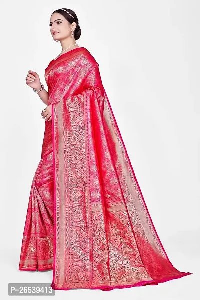 Stylish Art Silk Banarasi Saree With Unstitched Blouse-thumb5