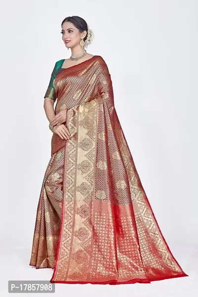 Beautiful  Art Silk  Jacquard Saree with Blouse Piece For Women-thumb4