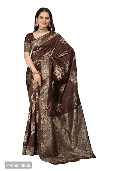 Classic Art Silk Jacquard Saree With Blouse Piece-thumb0