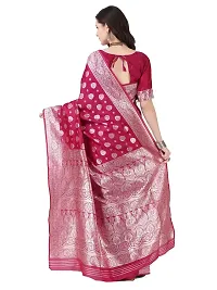 Stylish Purple Colored Kanjeevaram Silk Zari Woven Saree With Blouse Piece-thumb2