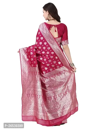 Stylish Purple Colored Kanjeevaram Silk Zari Woven Saree With Blouse Piece-thumb3