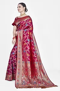 Beautiful  Art Silk  Jacquard Saree with Blouse Piece For Women-thumb3