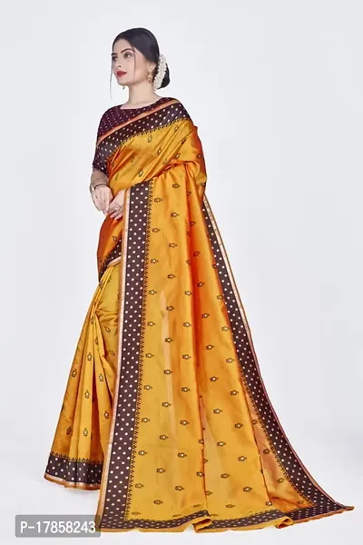 Beautiful  Art Silk  Jacquard Saree with Blouse Piece For Women-thumb4