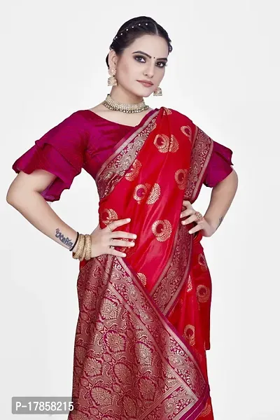 Beautiful  Art Silk  Jacquard Saree with Blouse Piece For Women-thumb3