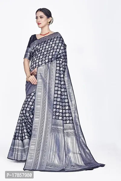 Beautiful  Art Silk  Jacquard Saree with Blouse Piece For Women-thumb4