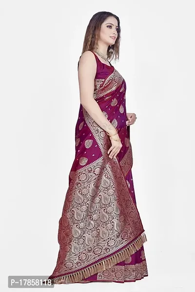 Beautiful  Art Silk  Jacquard Saree with Blouse Piece For Women-thumb5