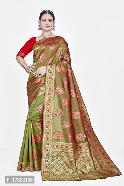 Beautiful  Art Silk  Jacquard Saree with Blouse Piece For Women-thumb0