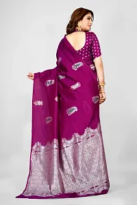 Stylish Pure Silk Zari Saree With Blouse Piece For Women-thumb2