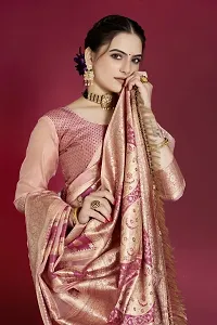 Beautiful  Organza  Jacquard Saree with Blouse Piece For Women-thumb2