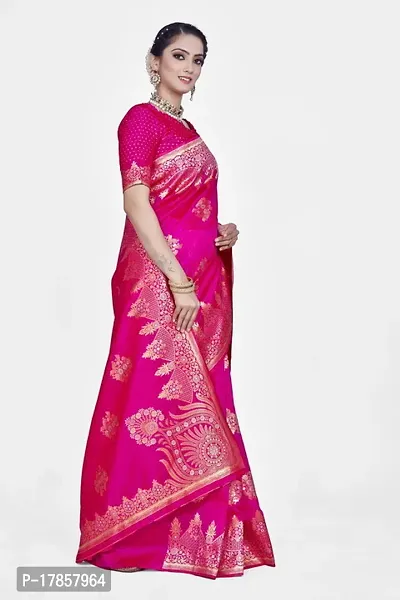 Beautiful  Art Silk  Jacquard Saree with Blouse Piece For Women-thumb5