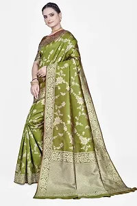 Beautiful  Art Silk  Jacquard Saree with Blouse Piece For Women-thumb3