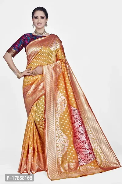 Beautiful  Art Silk  Jacquard Saree with Blouse Piece For Women-thumb0