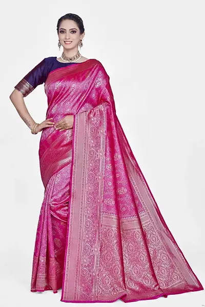 Kanjeevaram Art Silk Jacquard Sarees with Blouse Piece