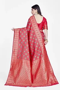 Beautiful  Art Silk  Jacquard Saree with Blouse Piece For Women-thumb1