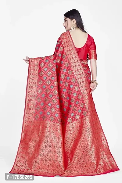 Beautiful  Art Silk  Jacquard Saree with Blouse Piece For Women-thumb2