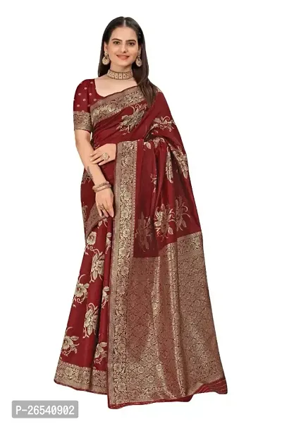 Classic Art Silk Jacquard Saree With Blouse Piece-thumb0