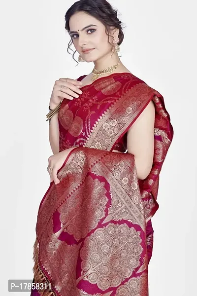 Beautiful  Art Silk  Jacquard Saree with Blouse Piece For Women-thumb3