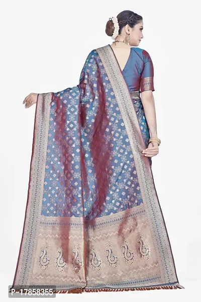 Beautiful  Art Silk  Jacquard Saree with Blouse Piece For Women-thumb4