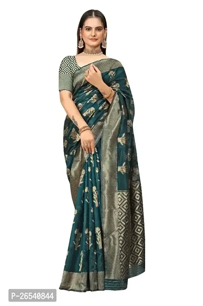 Classic Art Silk Jacquard Saree With Blouse Piece-thumb0