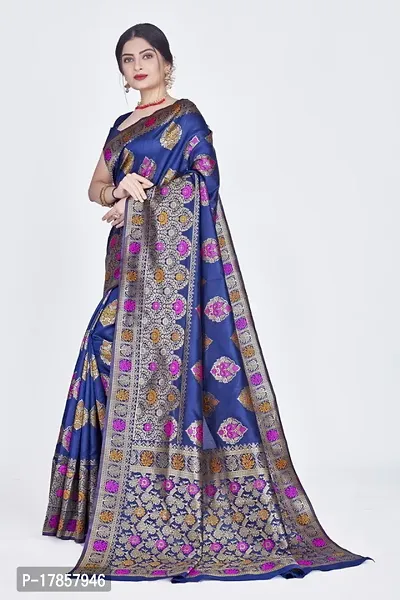 Beautiful  Art Silk  Jacquard Saree with Blouse Piece For Women-thumb2