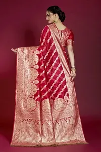 Beautiful  Organza  Jacquard Saree with Blouse Piece For Women-thumb1