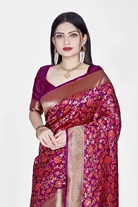 Beautiful  Art Silk  Jacquard Saree with Blouse Piece For Women-thumb2