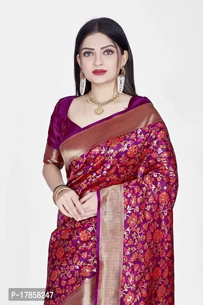 Beautiful  Art Silk  Jacquard Saree with Blouse Piece For Women-thumb3