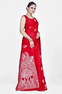 Stylish Silk Blend Zari Saree With Blouse Piece For Women-thumb4