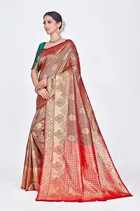 Stylish Silk Blend Woven Banarasi Saree With Unstitched Blouse-thumb4