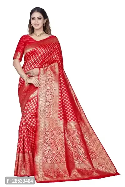 Stylish Premium Jacquard Banarasi Saree With Zari Weaving And Intricate Motifs-thumb0