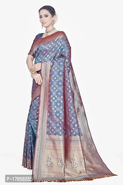 Beautiful  Art Silk  Jacquard Saree with Blouse Piece For Women-thumb2