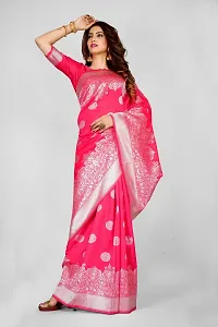 Stylish Silk Blend Zari Saree With Blouse Piece For Women-thumb2