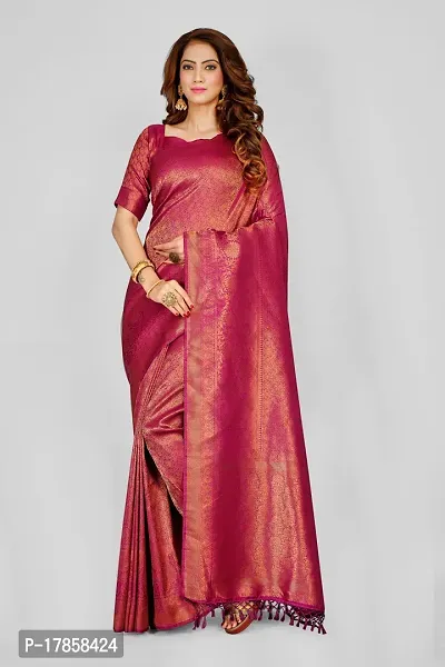 Beautiful  Pure Silk  Jacquard Saree with Blouse Piece For Women