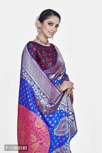 Beautiful  Art Silk  Jacquard Saree with Blouse Piece For Women-thumb3