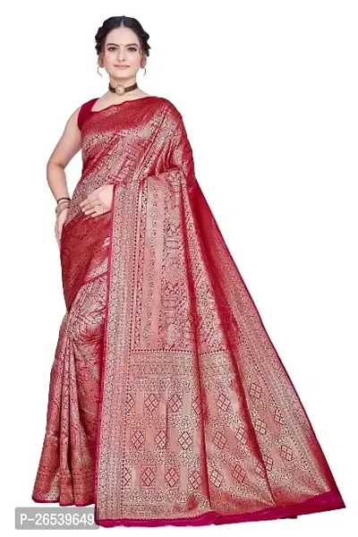 Stylish Beautiful Banarasi Silk Saree With Intricate Buta Work-thumb0