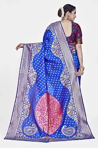 Beautiful  Art Silk  Jacquard Saree with Blouse Piece For Women-thumb1