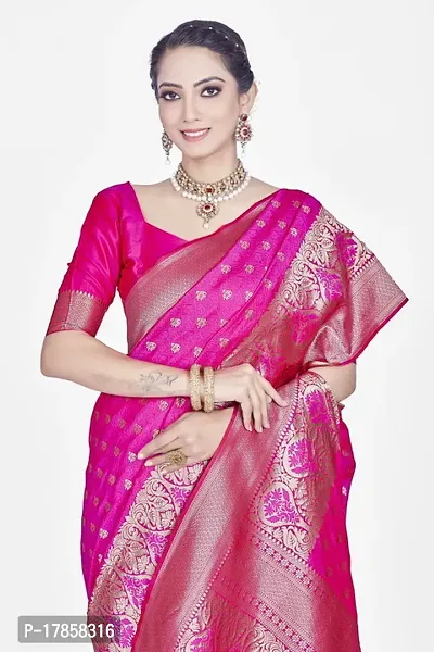 Beautiful  Art Silk  Jacquard Saree with Blouse Piece For Women-thumb3