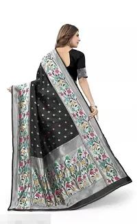 Stylish Black Art Silk Saree With Blouse Piece For Women-thumb1