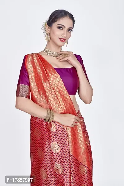 Beautiful  Art Silk  Jacquard Saree with Blouse Piece For Women-thumb3