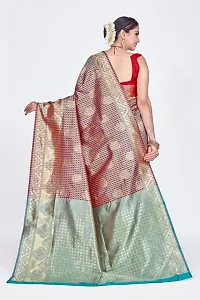 Stylish Silk Blend Woven Banarasi Saree With Unstitched Blouse-thumb1