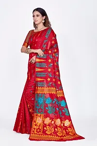 Stylish Silk Blend Banarasi Saree With Unstitched Blouse Piece-thumb4