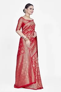 Stylish Silk Blend Zari Saree With Blouse Piece For Women-thumb4