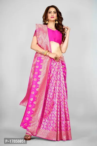 Beautiful  Art Silk  Jacquard Saree with Blouse Piece For Women-thumb0