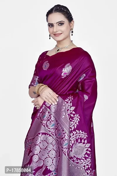 Beautiful  Art Silk  Jacquard Saree with Blouse Piece For Women-thumb3